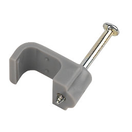 LAP Grey Flat Single Cable Clips 2.5mm 100 Pack