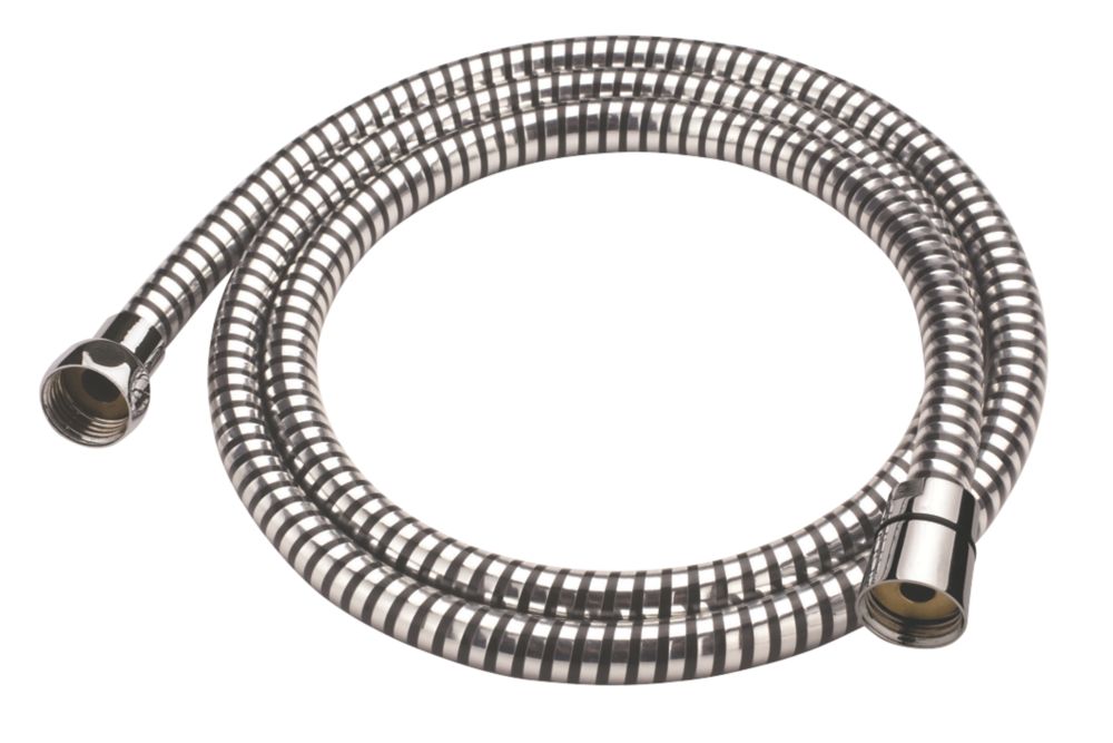 PVC Shower Hose Chrome / Black 7.5mm x 1.5m Screwfix