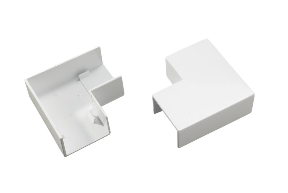 Tower  Flat Trunking Angle 38mm x 25mm 2 Pack