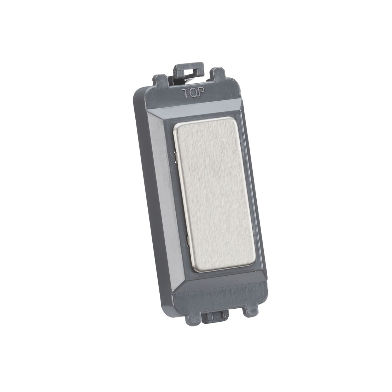 Knightsbridge 1-Module Grid Blanking Plate Brushed Chrome (930CR)