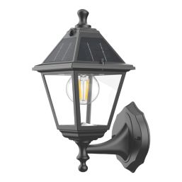 Essentials Varennes Outdoor LED Solar Wall Light With PIR Sensor Black 500lm