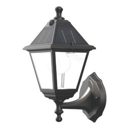 Essentials Varennes Outdoor LED Solar Wall Light With PIR Sensor Black 500lm