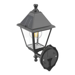 Essentials Varennes Outdoor LED Solar Wall Light With PIR Sensor Black 500lm