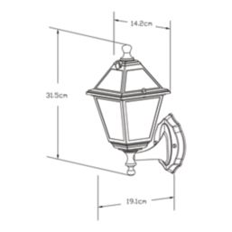 Essentials Varennes Outdoor LED Solar Wall Light With PIR Sensor Black 500lm