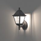 Essentials Varennes Outdoor LED Solar Wall Light With PIR Sensor Black 500lm