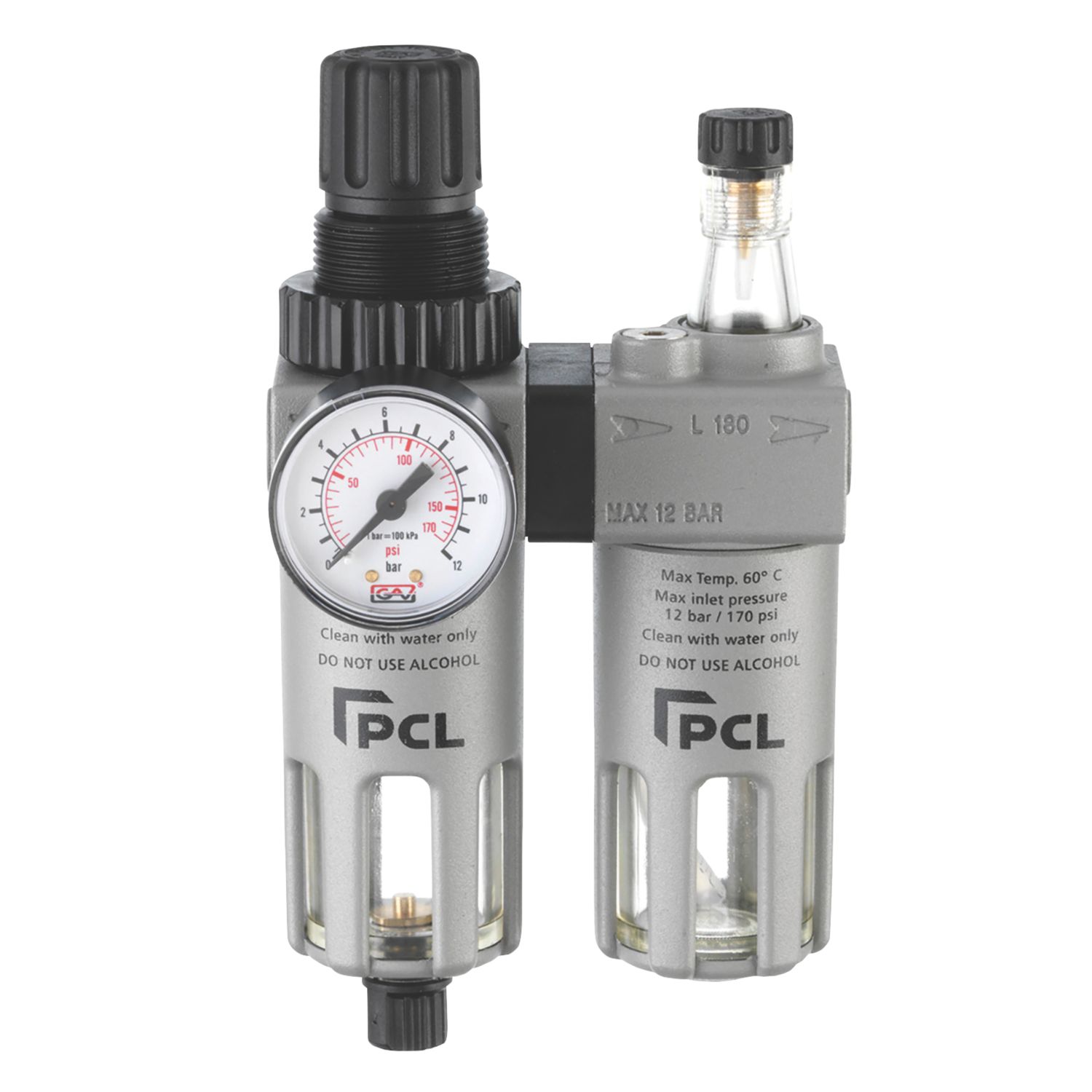 PCL ATCFRL6 1/4" BSP Air Tool Filter Regulator & Lubricator (930HY)