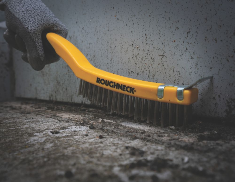 Roughneck Soft-Grip Stainless Steel Wire Brush - Screwfix