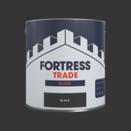 Fortress Trade 2.5Ltr Black Gloss Water-Based Trim Paint