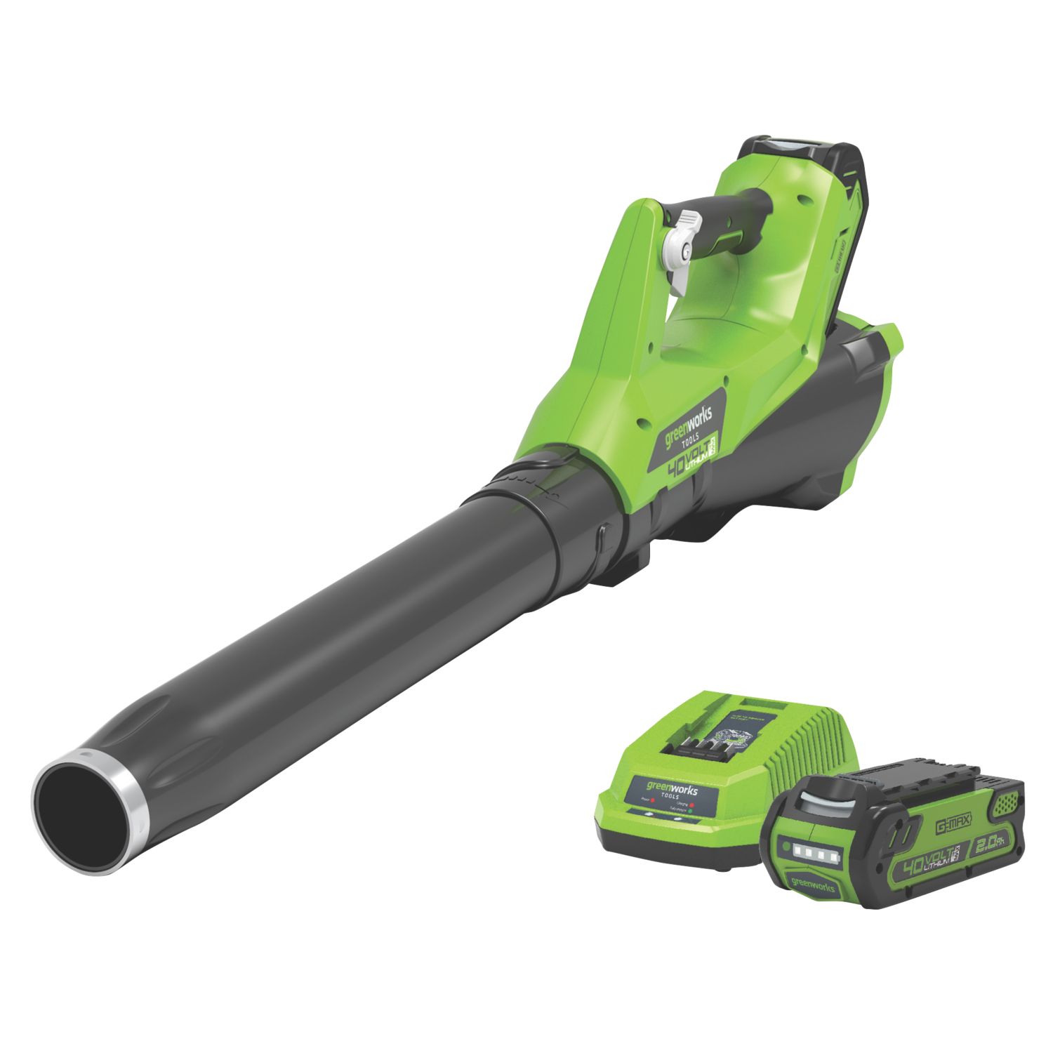 Greenworks GWG40ABK2 40V 1 x 2.0Ah Li-Ion Cordless Axial Blower (930KT)