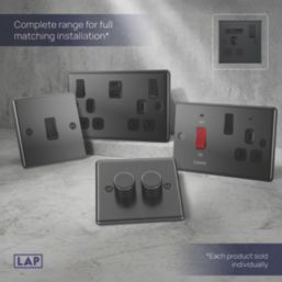 LAP  13A 1-Gang SP Switched Socket + 3A 18W 2-Outlet Type A & C USB Charger Black Nickel with Black Inserts