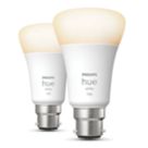 Philips Hue Bluetooth B22 A19 LED Smart Light Bulb 9W 806lm 2 Pack