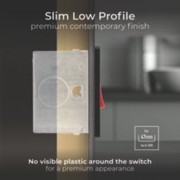 British General Evolve 45A 1-Gang 2-Pole Cooker Switch Matt Black with LED with Black Inserts