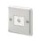 MK Contoura 1-Gang Coaxial TV / FM Socket Brushed Stainless Steel with White Inserts