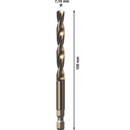 Bosch Expert Powerchange Plus Hex Shank Metal Pilot Drill Bit 7.15mm x 105mm