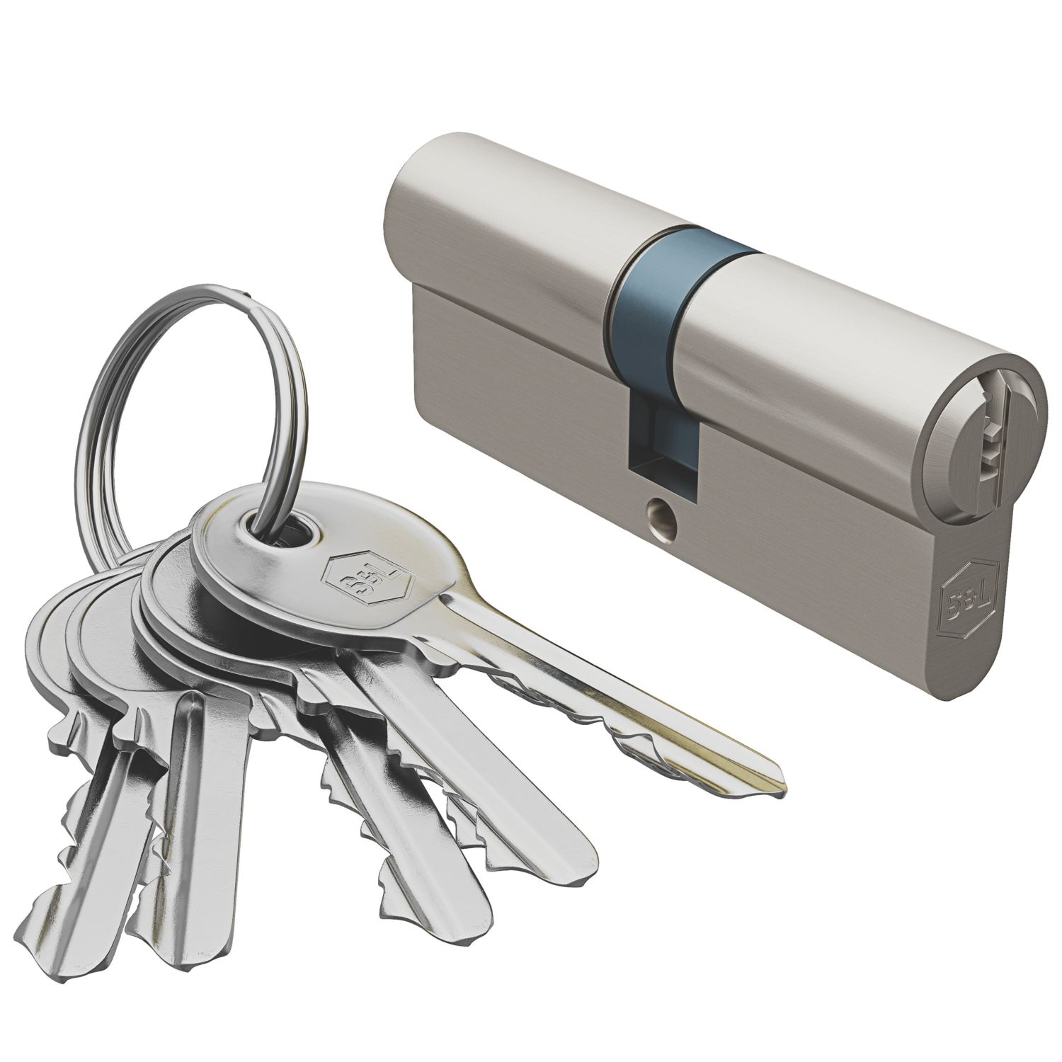 Smith & Locke 6-Pin Double Cylinder Lock 40-45 (85mm) Satin Nickel (930TE)