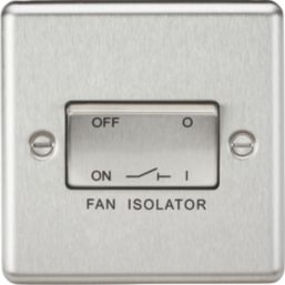 Knightsbridge  10AX 1-Gang TP Fan Isolator Switch Brushed Chrome