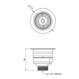 Top-Fix Kitchen Strainer Waste Chrome 90mm
