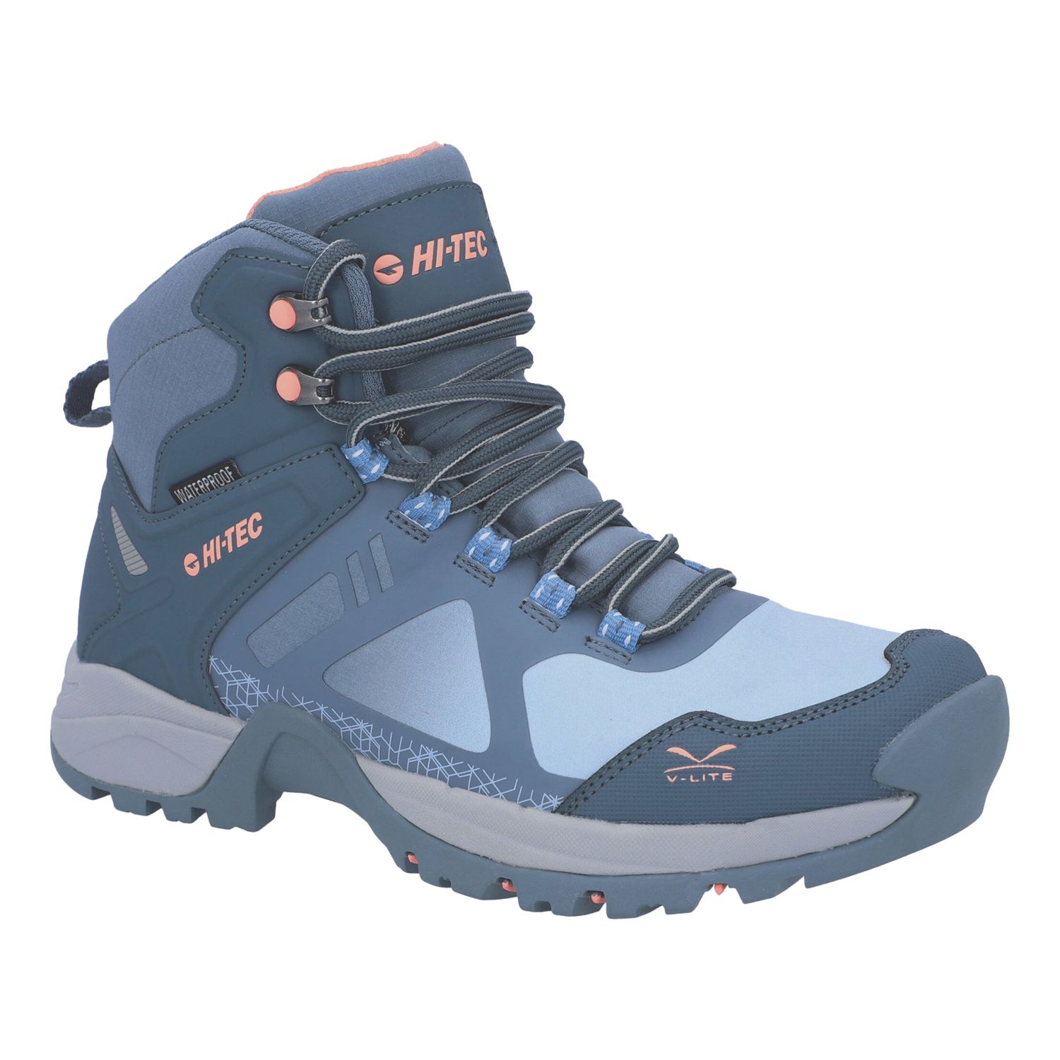 Hi-Tec V-Lite Psych Size 6 Womens Turquoise Waterproof Non Safety Work Boots (930XE)