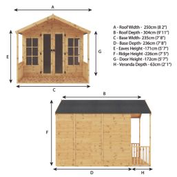 Mercia Premium Wessex 7' 6" x 7' 6" (Nominal) Apex Timber Summerhouse