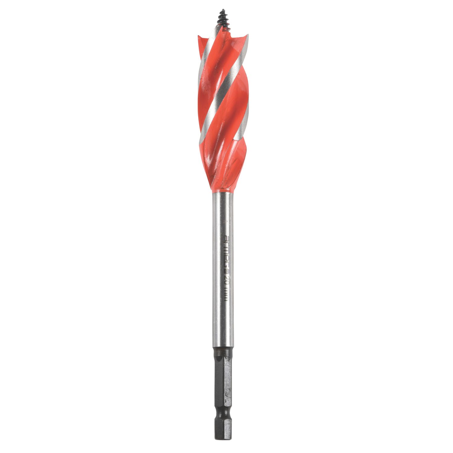 Armeg Wood Beaver Hex Shank 4-Flute Auger Wood Drill Bit 20mm x 165mm (93110)