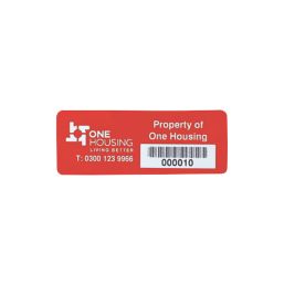 Asset Protect  Asset Tags Red 19mm x 38mm 100 Pack