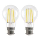 LAP  B22 A60 LED Light Bulb Clear 806lm 3.8W 2 Pack