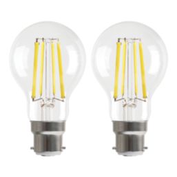 LAP  B22 A60 LED Light Bulb Clear 806lm 3.8W 2 Pack
