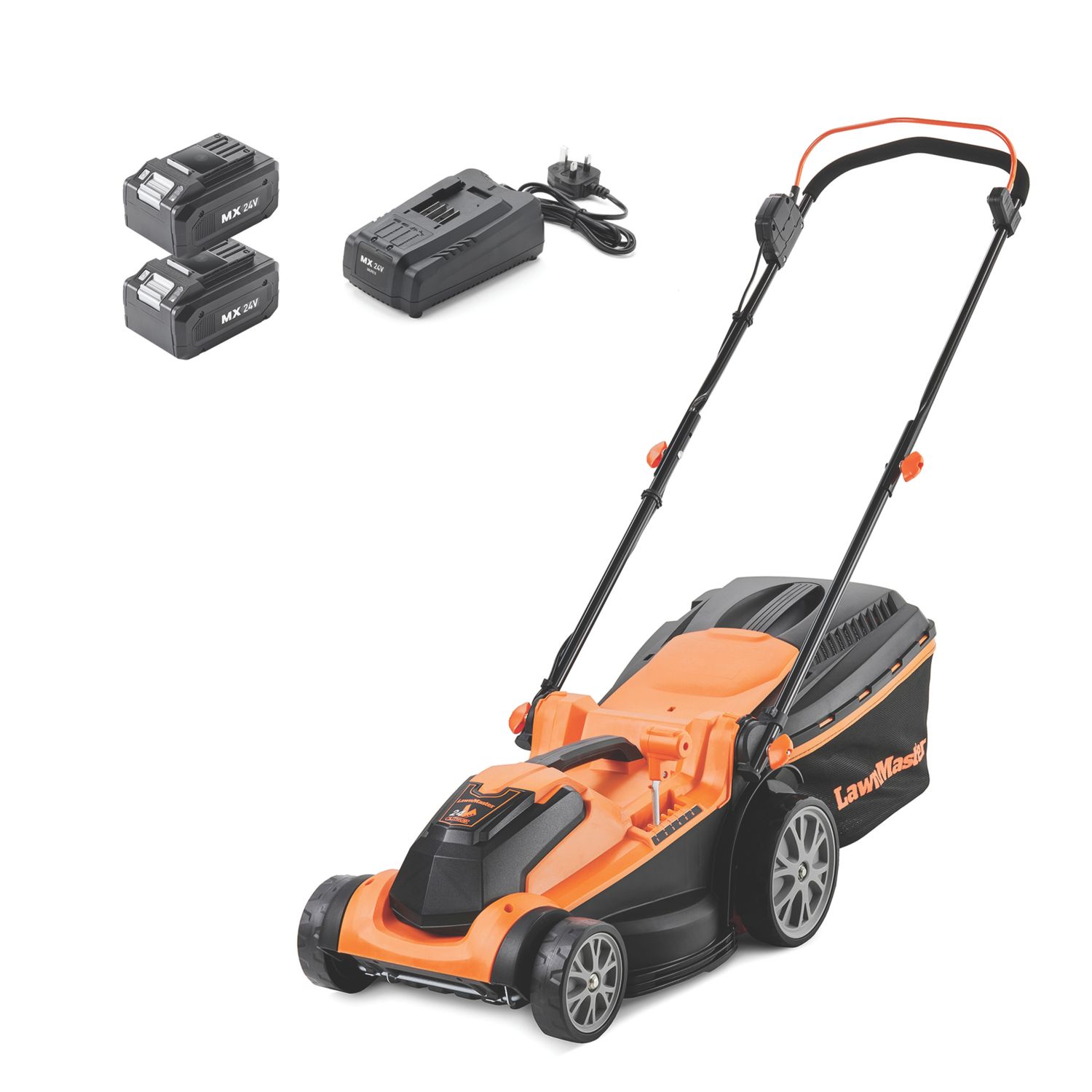 LawnMaster CLMF2437G-01 24V 2 x 4.0Ah Lithium MX Brushless Cordless 37cm Rotary Lawn Mower (931CU)