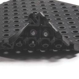 COBA Fatigue-Lock Open Hole Interlocking Floor Tile Black 24mm