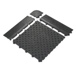 COBA Fatigue-Lock Open Hole Interlocking Floor Tile Black 24mm