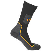 Site  Comfort Work Socks Black / Grey Size 3-7 3 Pairs