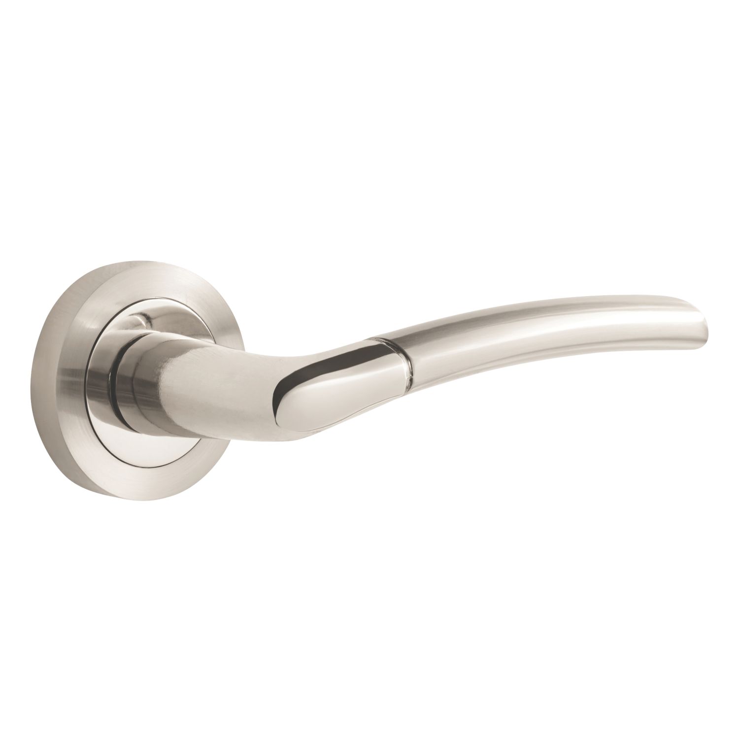 Smith & Locke Scilly Fire Rated Lever on Rose Door Handles Pair Chrome / Brushed Nickel (931HY)