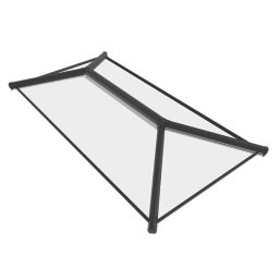 Crystal Clear Aluminium & uPVC Double-Glazed Lantern Roof Black 2500mm x 1500mm