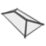 Crystal Clear Aluminium & uPVC Double-Glazed Lantern Roof Black 2500mm x 1500mm