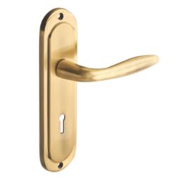 Georgian Lever On Rose Door Handle In Antique Brass | DHS