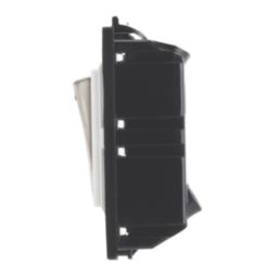 Contactum  20AX Grid DP Control Switch Brushed Steel  with White Inserts