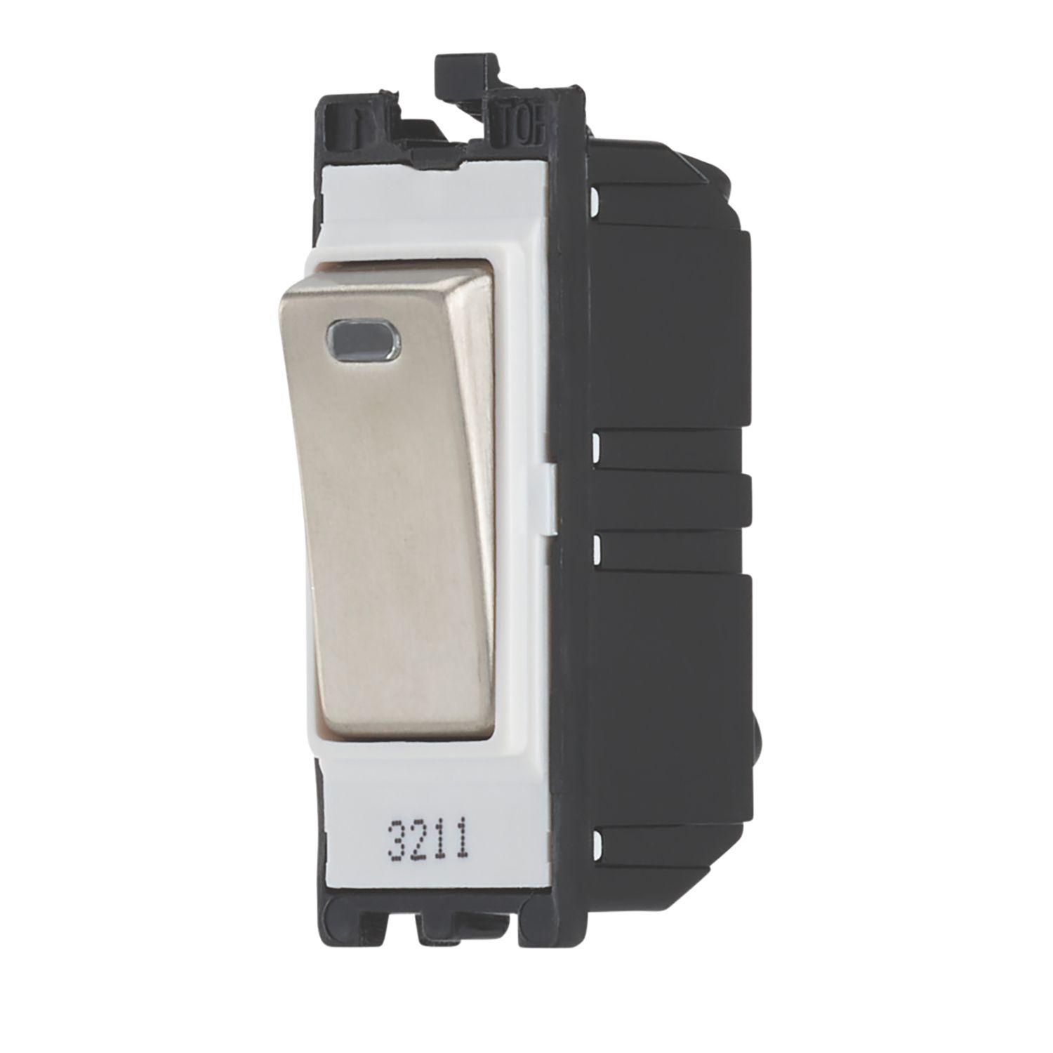 Contactum 20AX Grid DP Control Switch Brushed Steel with White Inserts (931RV)