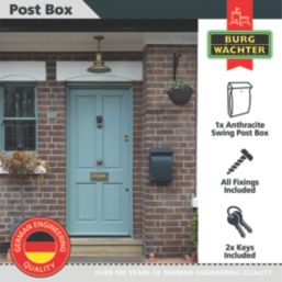 Burg-Wachter Swing Post Box Anthracite Painted Finish