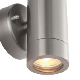 Saxby Palin Outdoor Twin Up/Down Wall Light Brushed Stainless Steel