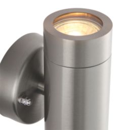 Saxby Palin Outdoor Twin Up/Down Wall Light Brushed Stainless Steel