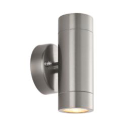 Saxby Palin Outdoor Twin Up/Down Wall Light Brushed Stainless Steel
