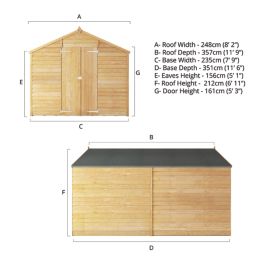 Mercia Value Windowless 7' 6" x 11' 6" (Nominal) Apex Overlap Timber Shed