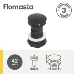 Flomasta Slotted Pop Up Basin Waste Matt Black 66mm