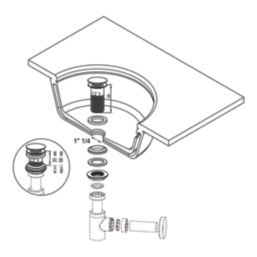 Flomasta Slotted Pop Up Basin Waste Matt Black 66mm