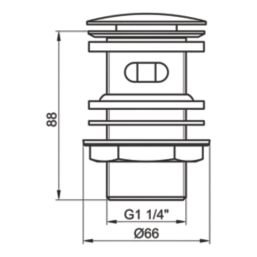 Flomasta Slotted Pop Up Basin Waste Matt Black 66mm