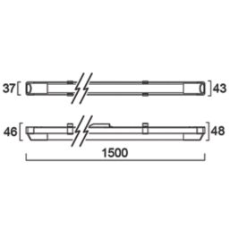 Sylvania  Single 5ft LED Batten 18W 2400lm 220-240V