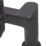 Highlife Bathrooms Coll Matt Black 122mm Deck Mounted Dual Control Manual Shower Mixer Tap