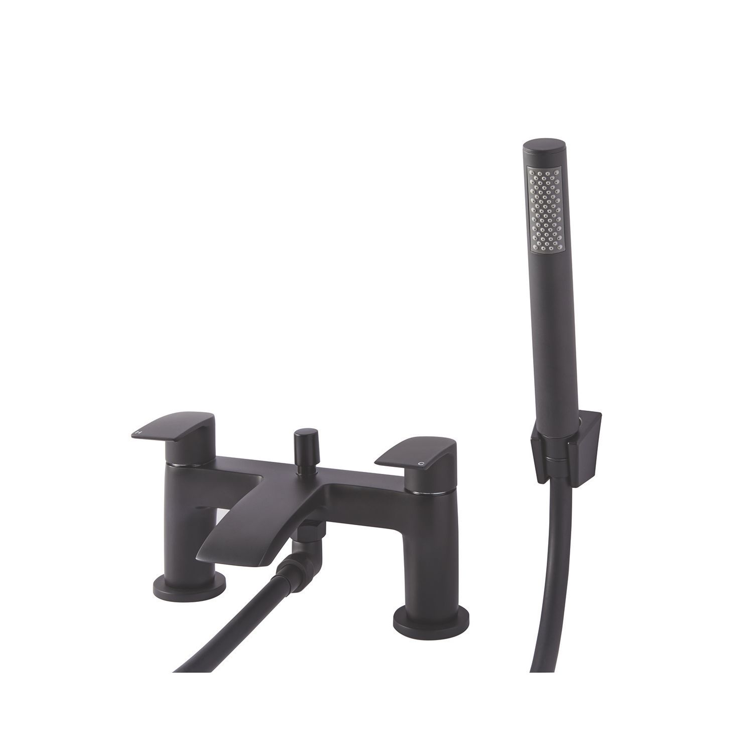 Highlife Bathrooms Coll Deck Mounted Bath Shower Mixer & Handset Matt Black (932HL)