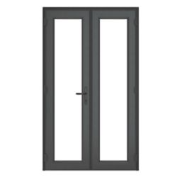Crystal  Anthracite Grey Triple-Glazed uPVC French Door Set 2055mm x 1290mm