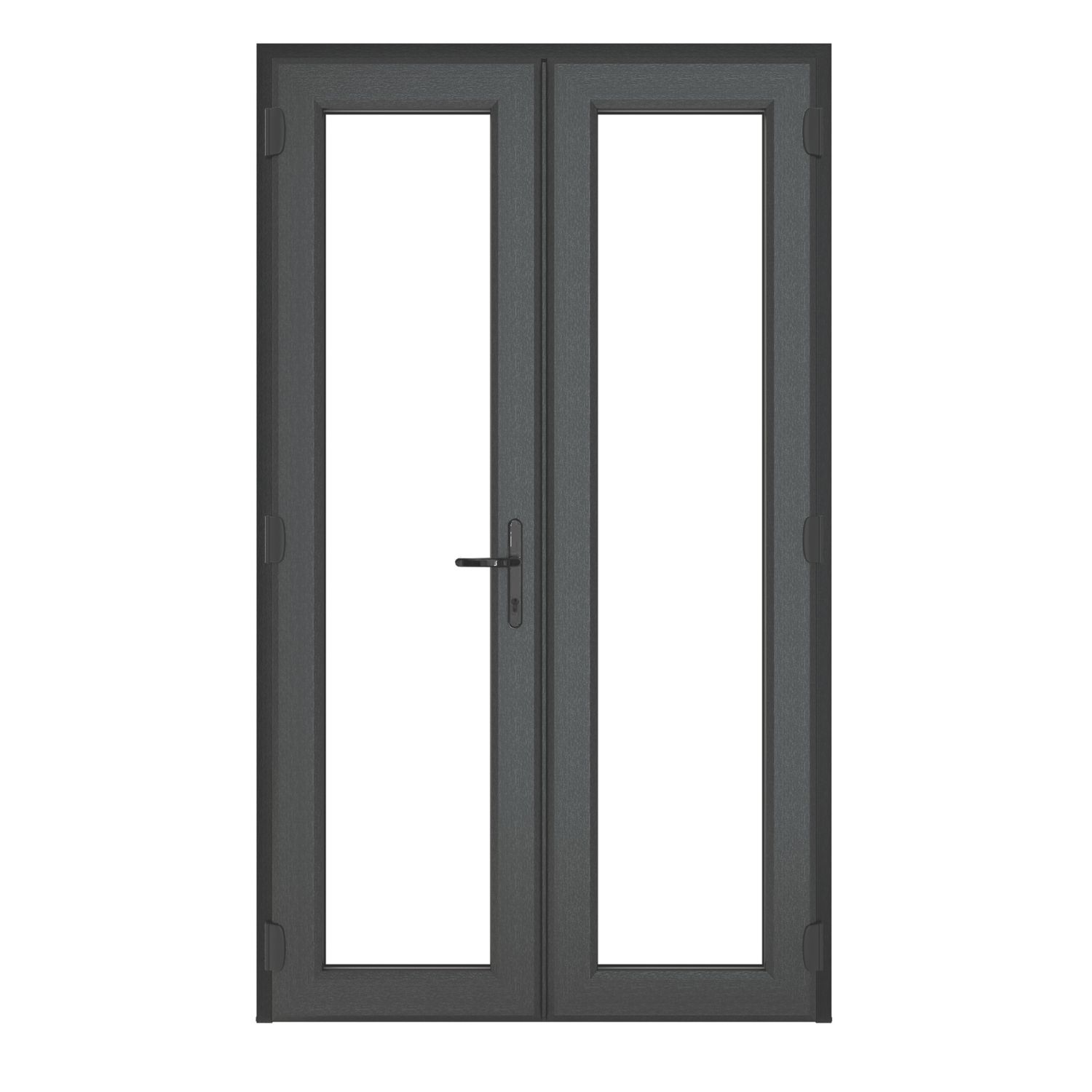 Crystal Anthracite Grey Triple-Glazed uPVC French Door Set 2055mm x 1290mm (932JM)